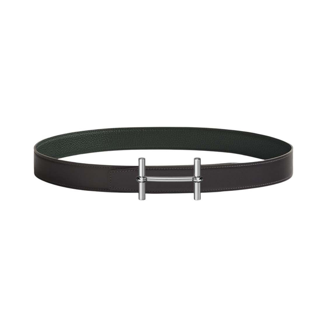 에르메스 H 당크르 벨트 버클 & 리버서블 가죽 스트랩 32mm & 실버 그래파이트 베르 퐁쎄(Hermes H D'Ancre Belt Buckle & Reversible Leather Strap 32mm & Silver Graphite Vert Fonce) - 1