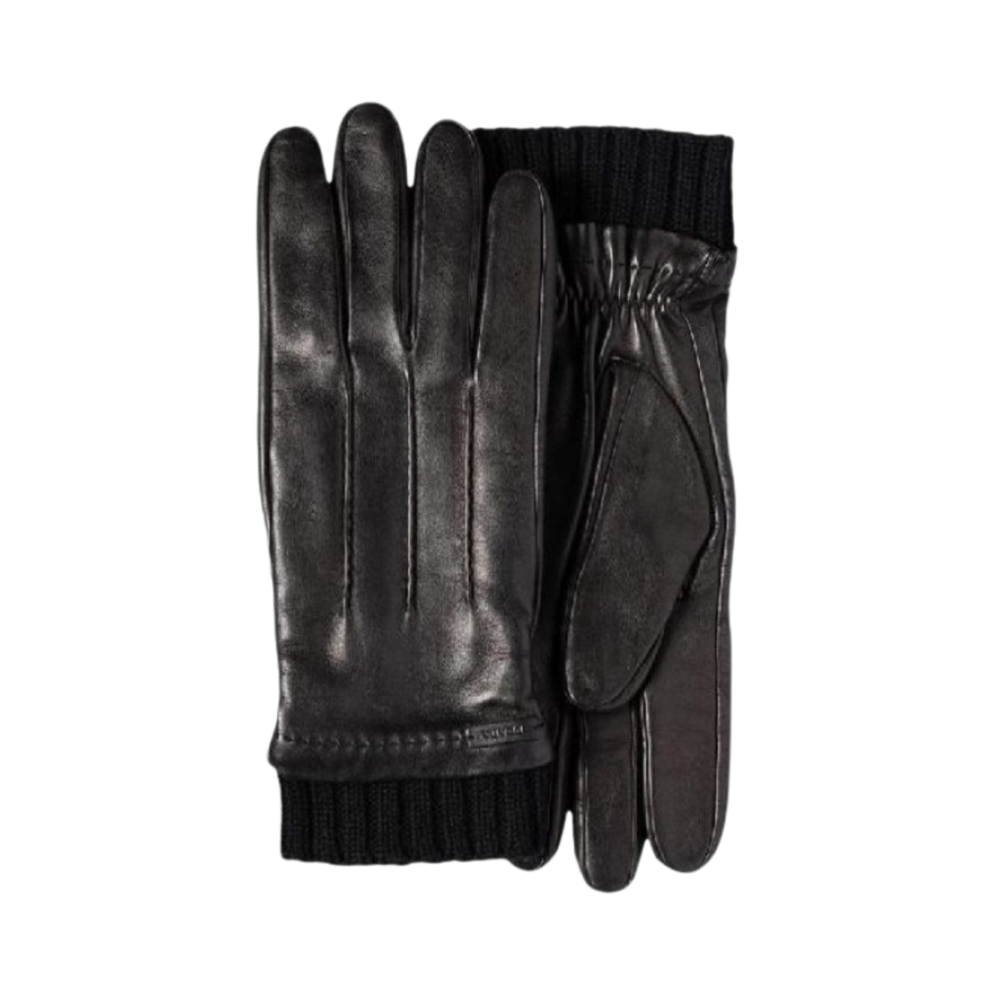 프라다 캐시미어 패널 램스킨 글러브 블랙