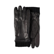 Prada Cashmere Panel Lambskin Gloves Black