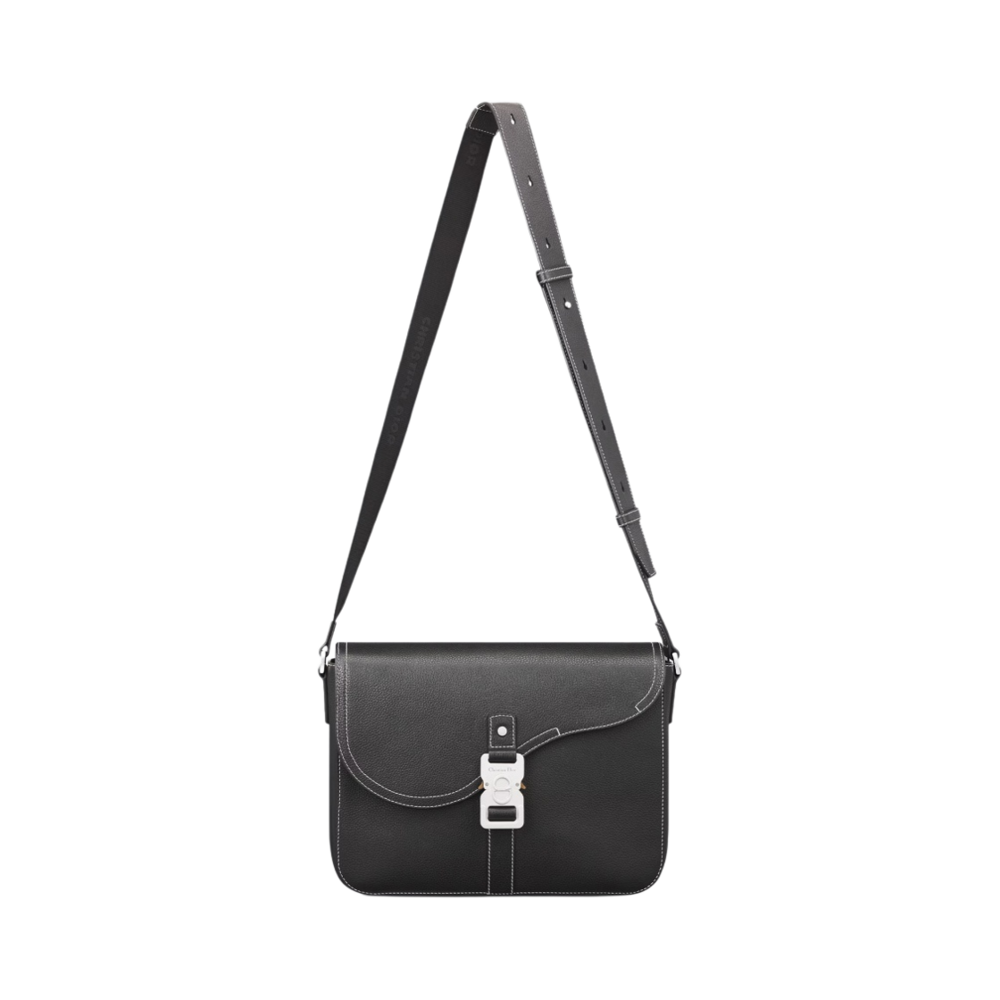 디올 새들 메신저백 그레인드 카프스킨 & 블랙(Dior Saddle Messenger Bag Grained Calfskin & Black) - 4