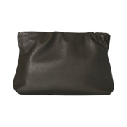 The Row Bourse Clutch Bag in Leather Koala Grey