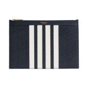 Thom Browne 4-Bar Pebble Grain Leather Small Document Holder Navy