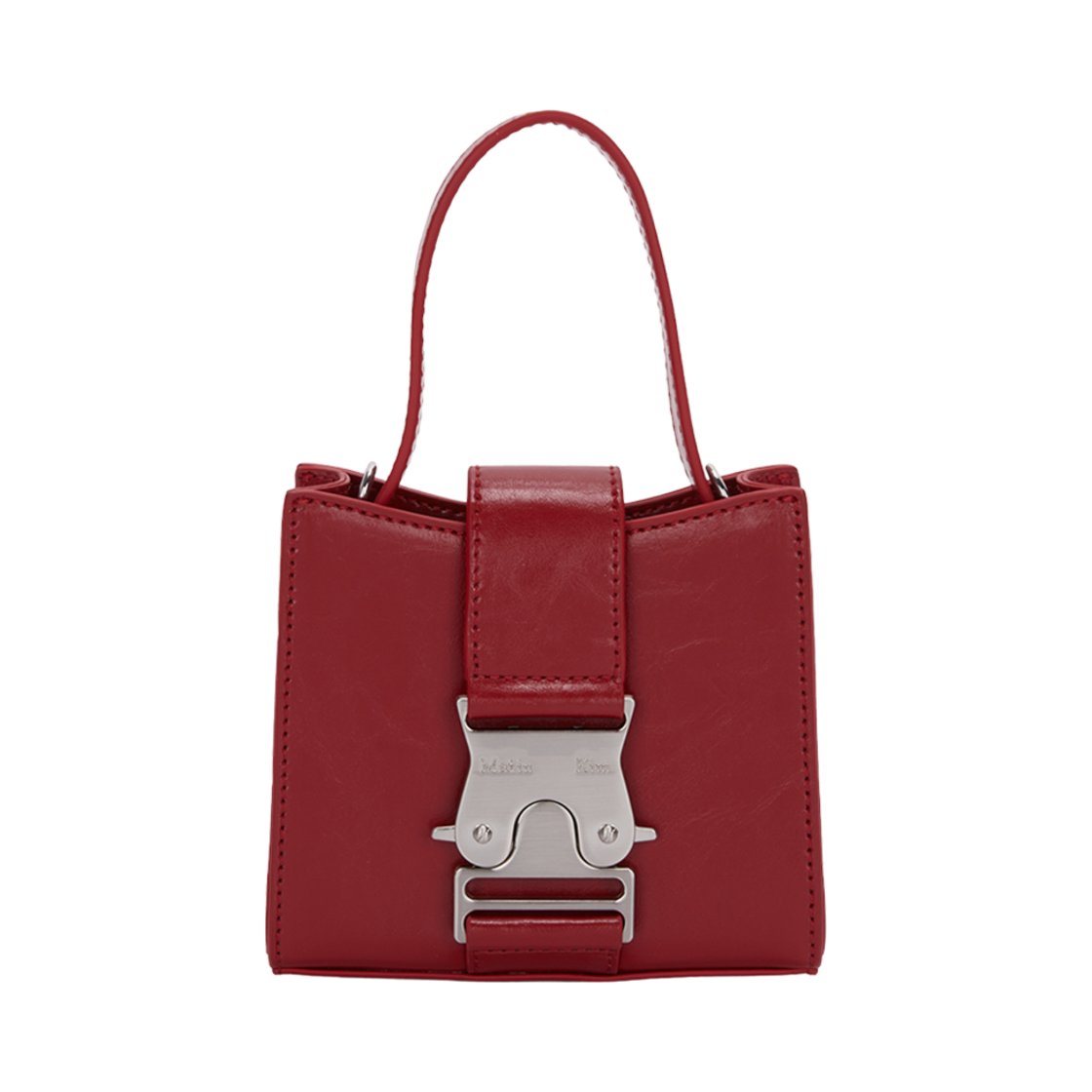MK2377BG058M0RD Matin Kim Square Mini Leather Buckle Bag Red