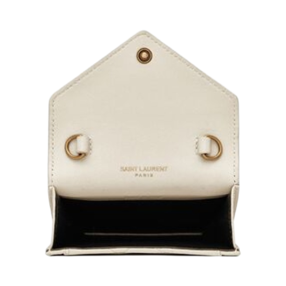생로랑 퀼티드 램스킨 가비 마이크로백 블랑 빈티지(Saint Laurent Gaby Micro Bag in Quilted Lambskin Blanc Vintage) - 3
