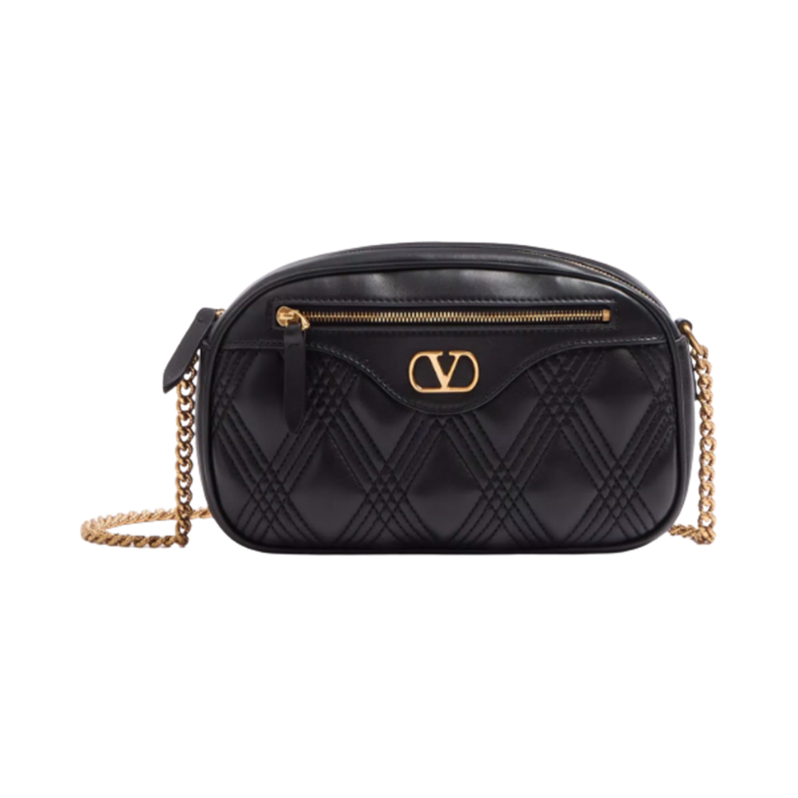 B0R03IFE0NO Valentino Quiltie 67 Medium Shoulder Bag in Quilted Nappa Leather Black