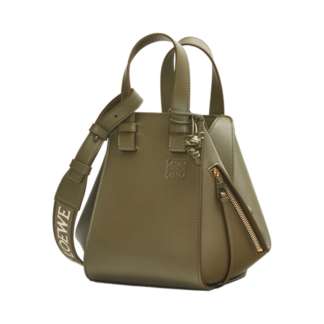 로에베 컴팩트 해먹 인 사틴 카프스킨 티 더스트 글레이즈(Loewe Compact Hammock In Satin Calfskin Tea Dust Glaze)