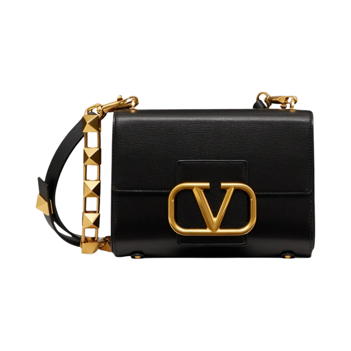 발렌티노 스터드 사인 그레이니 카프스킨 숄더백 블랙(Valentino Stud Sign Grainy Calfskin Shoulder Bag Black) - 1