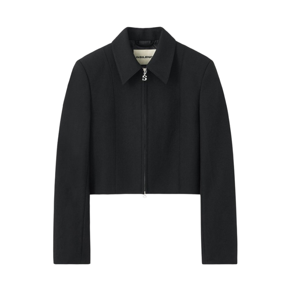 (W) 인사일런스 크롭 집업 자켓 블랙((W) Insilence Cropped Zip-Up Jacket Black)