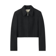 (W) Insilence Cropped Zip-Up Jacket Black