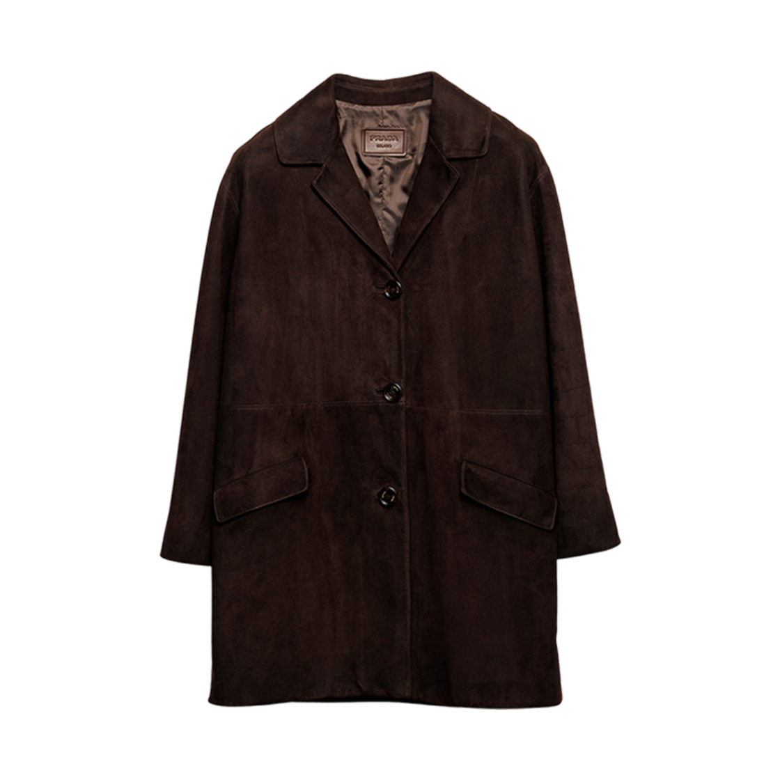 56A157-I9P-F0201 (W) Prada Suede Coat Coffee