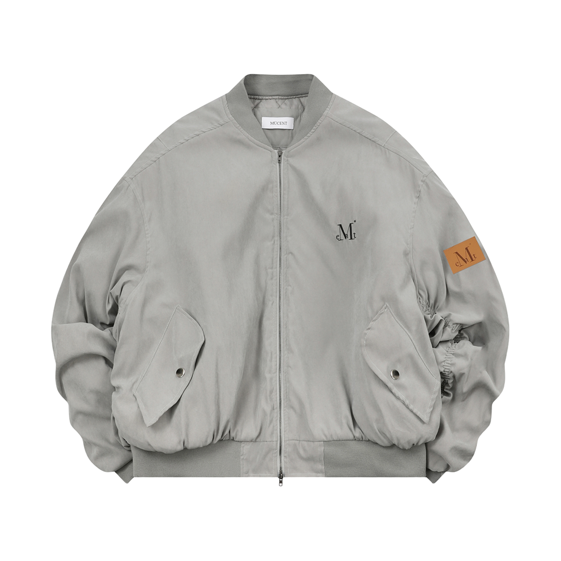 P00000RI_ㅎ MUCENT Wales Pigment Washing Shirring Ma-1 Gray