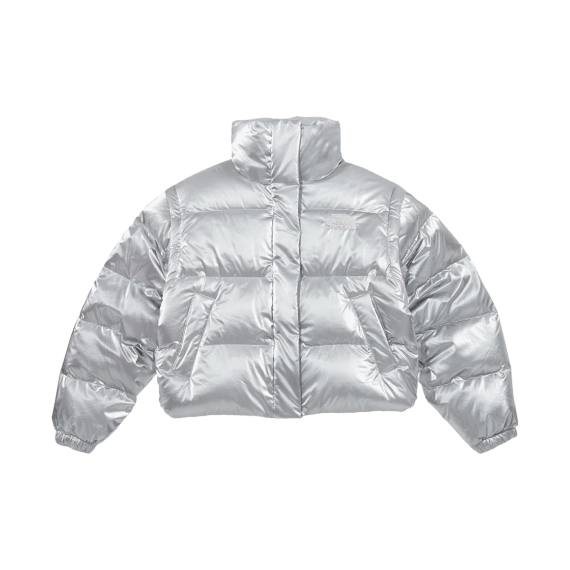 The North Face (W) The North Face White Label Glossy Detachable Down Jacket Silver · S