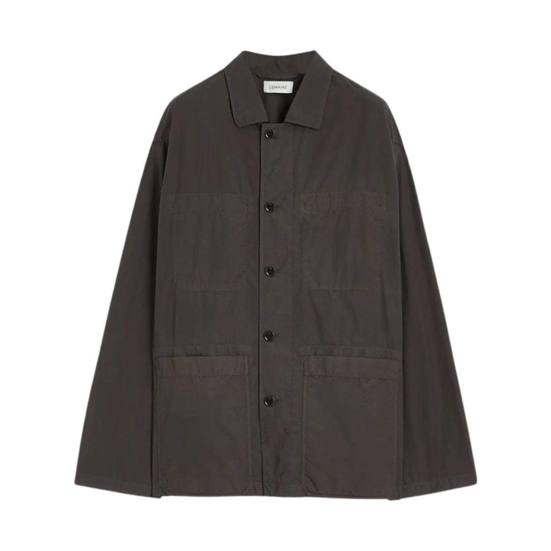 OV1013-LF1356-449 Lemaire Workwear Shirt Jacket Dark Brown
