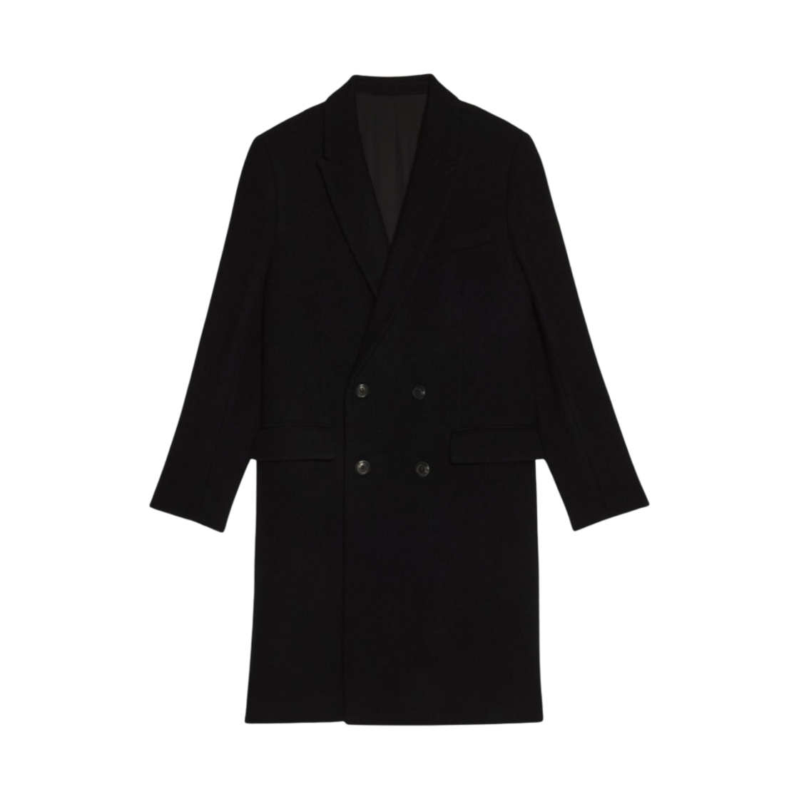 아미 펠트 울 더블 브레스티드 코트 블랙(AMI Felted Wool Double Breasted Coat Black) - 1