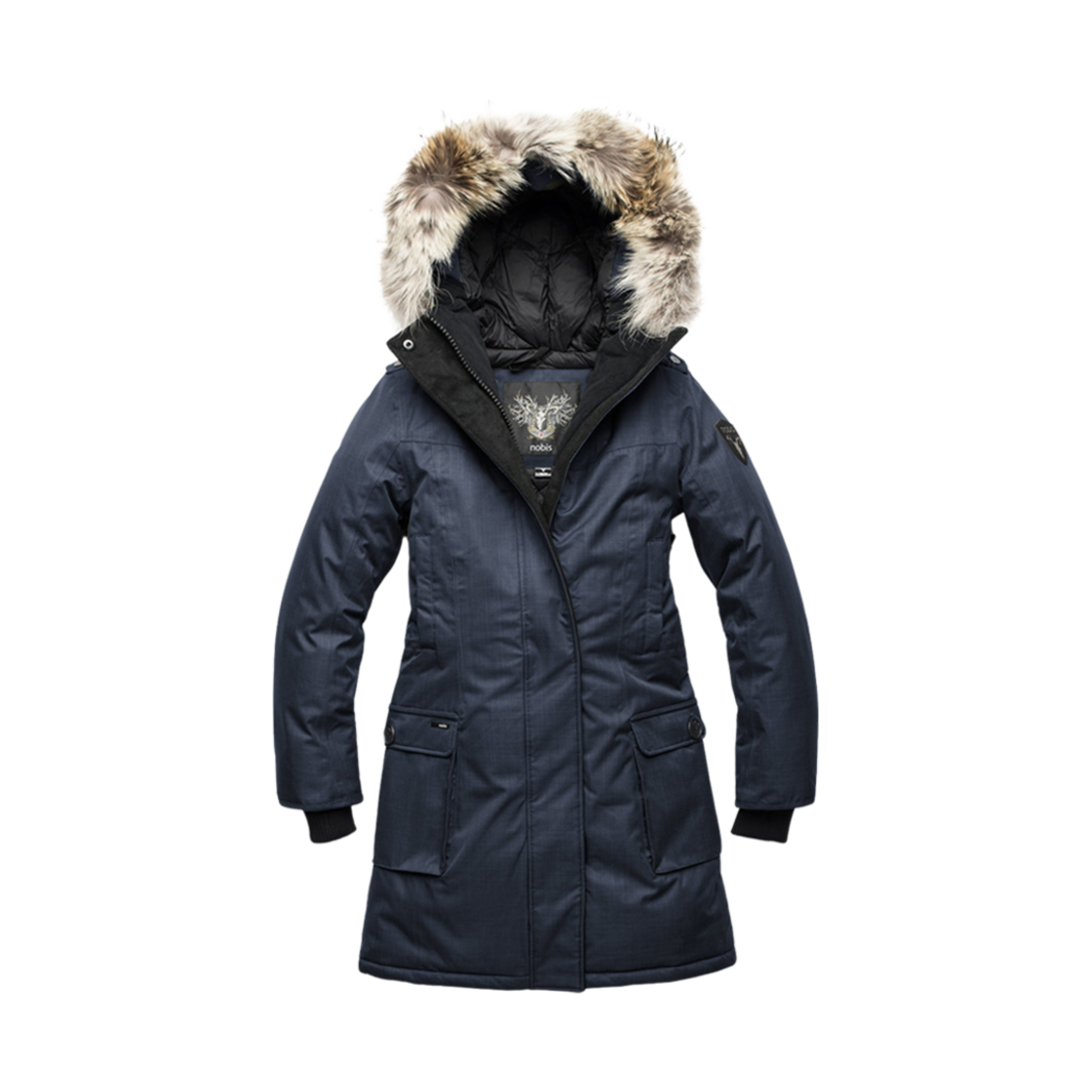 - (W) Nobis Abby Tight Length Parka CH Navy