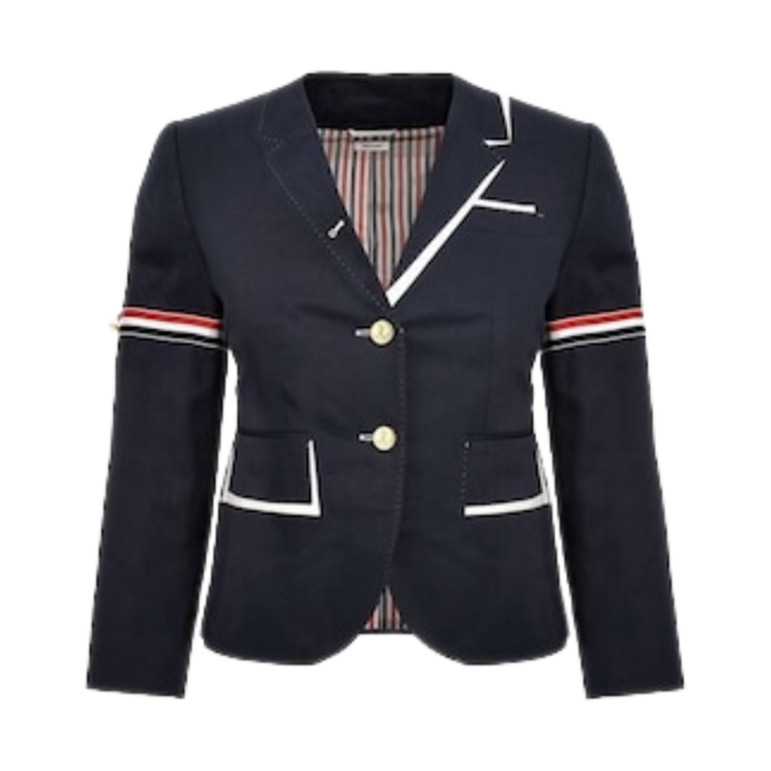 FBC849O-F0202-415 (W) Thom Browne RWB Armband Classic Sport Blazer Navy