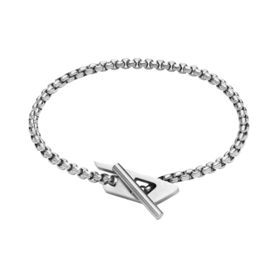 디젤 Dx1476 스테인리스 스틸 체인 브레이슬릿 실버(Diesel Dx1476 Stainless Steel Chain Bracelet Silver)