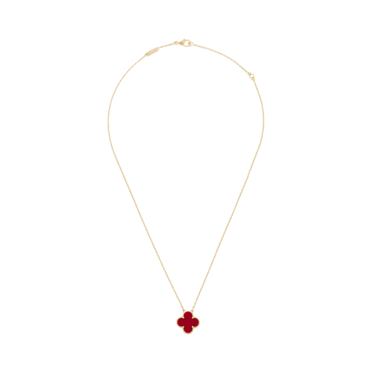 VCARD38500 (W) Van Cleef & Arpels Vintage Alhambra Pendant Yellow Gold Carnelian