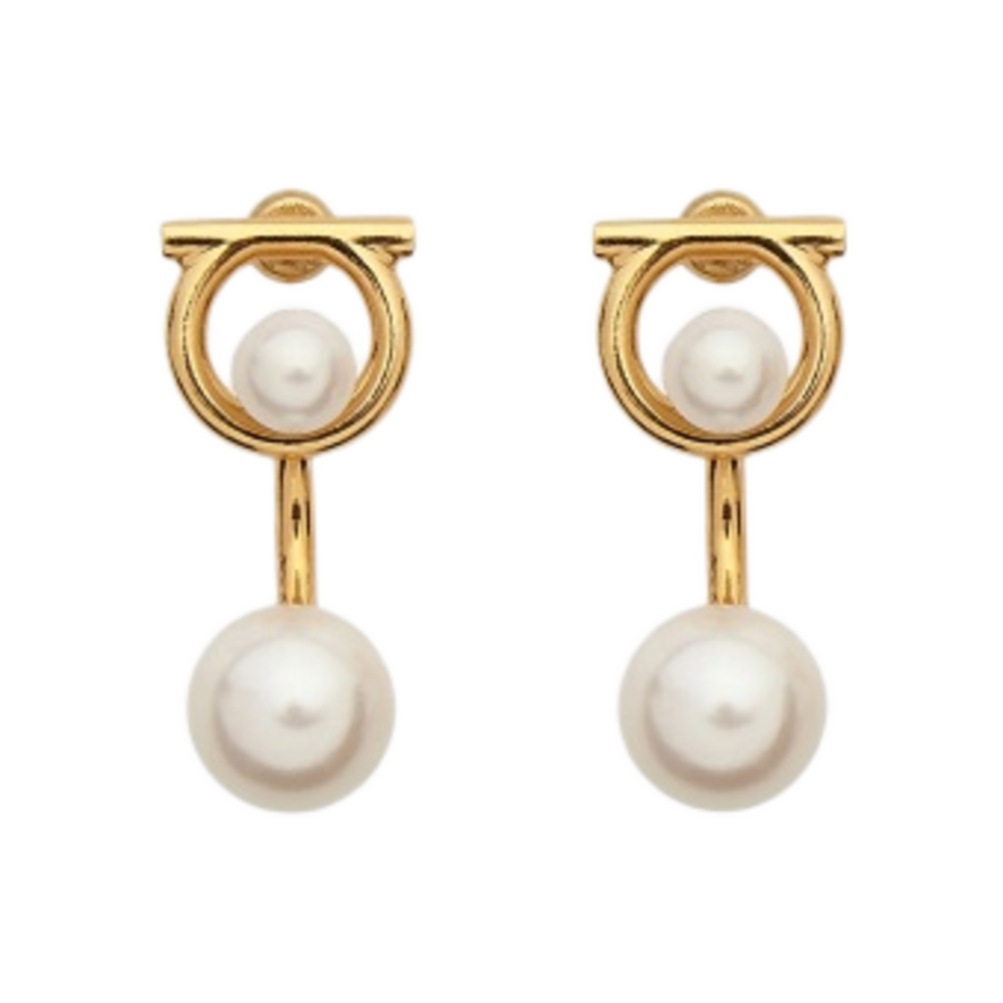 (W) 페라가모 이어링 골드 펄((W) Ferragamo Earrings Gold Pearl) - 1