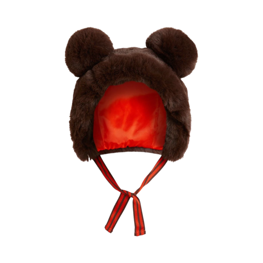 (키즈) 미니 로디니 이어 포우 퍼 햇 브라운((Kids) Mini Rodini Faux Fur Hat with Ears Brown)