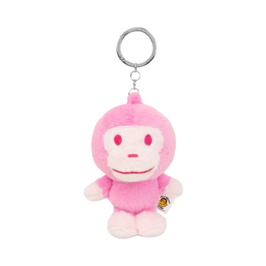 - BAPE Baby Milo Plush Doll Keychain Light Pink