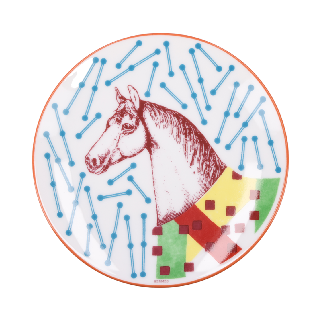 ITTMHJDCLVH2 Hermes Hippomobile Small Plate in Multicolor