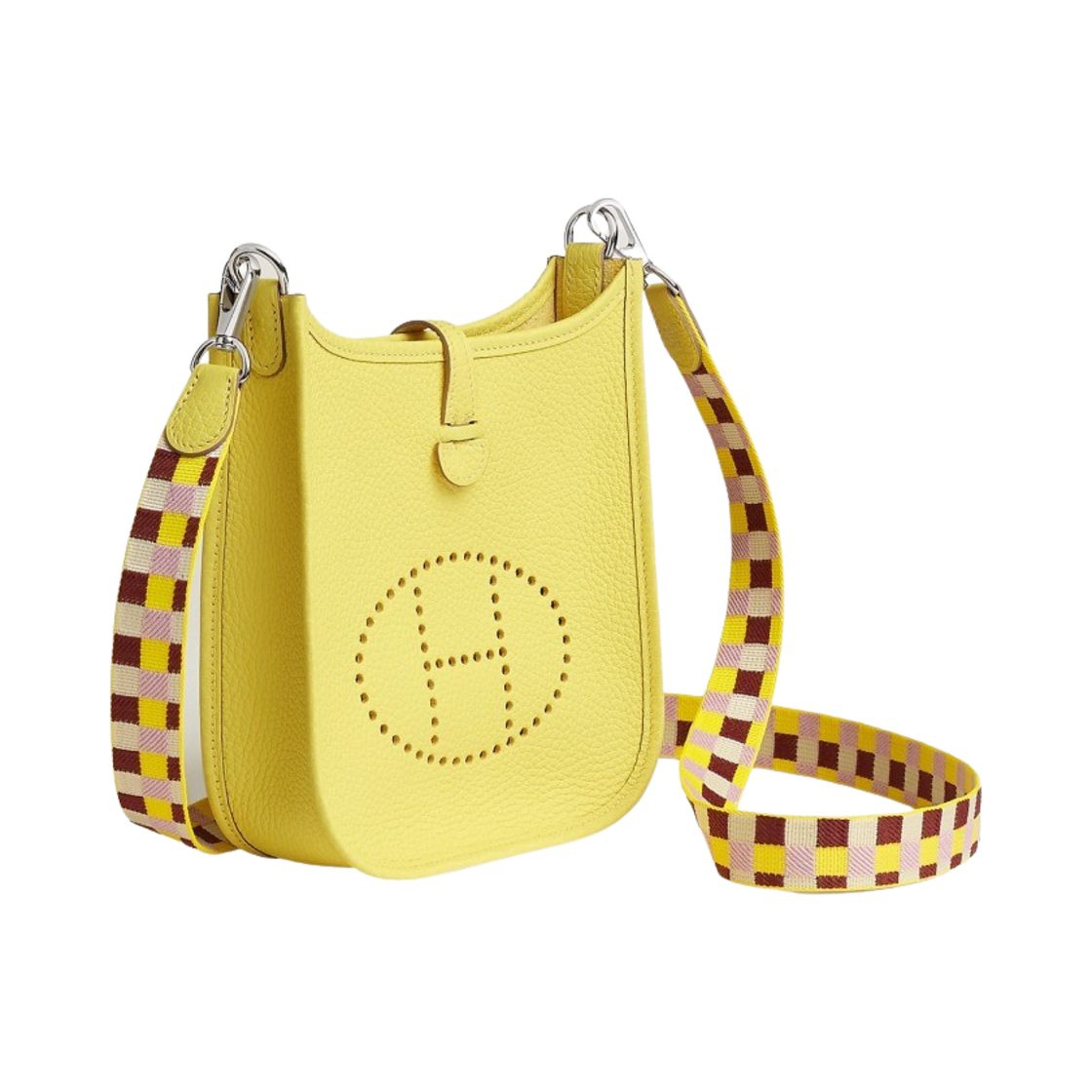 H083433CKAF Hermes Evelyne 16 Amazone Bag Clemence & Palladium Lime Citron Rouge H Mauve Sylvestre - #2