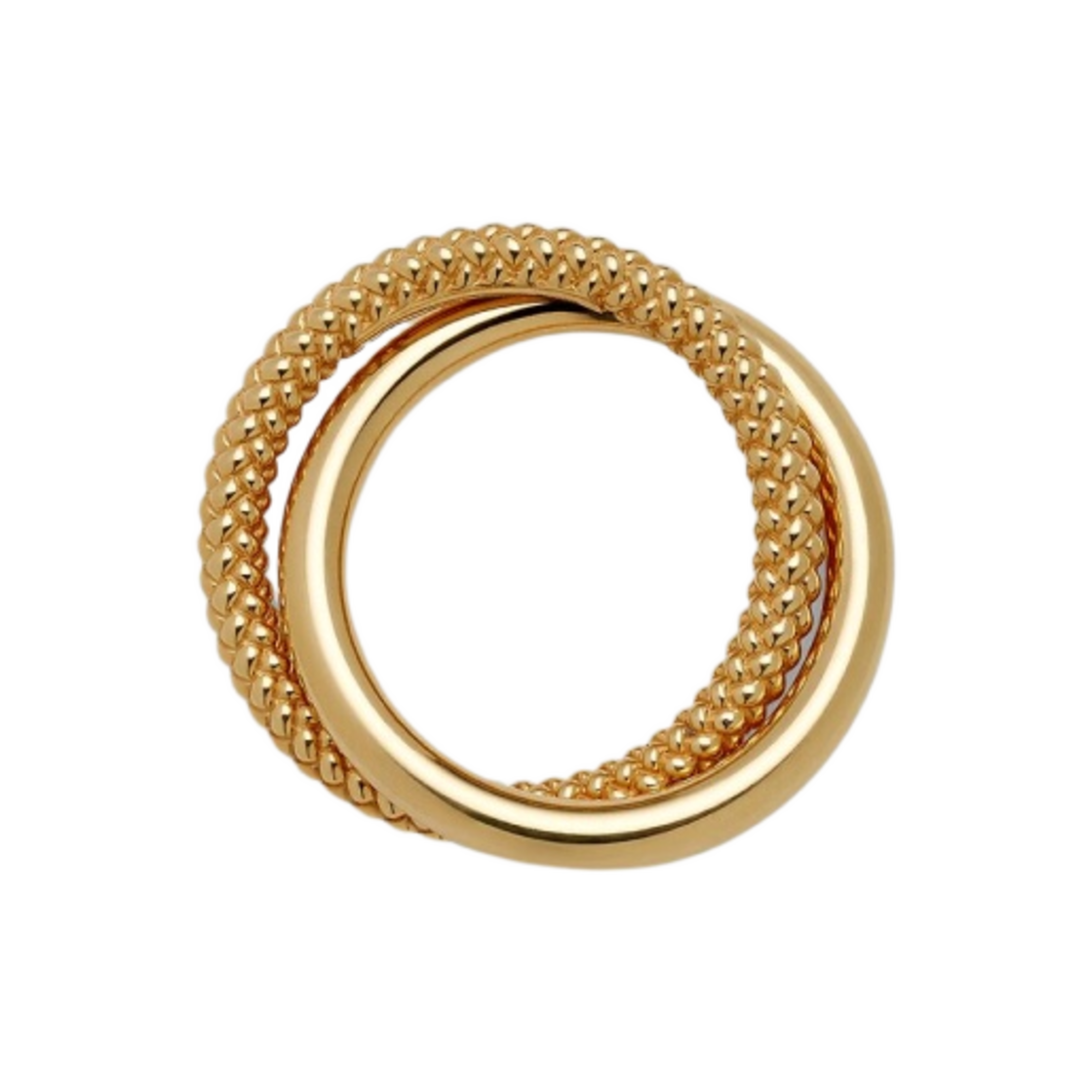 보테가 베네타 인트레치오 인터로킹 더블 링 옐로우 골드(Bottega Veneta Intreccio Interlocking Double Ring Yellow Gold) - 2