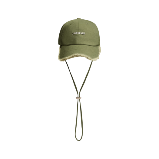 235AC452-5012-560 Jacquemus La Casquette Artichaut Fringe Baseball Cap Khaki