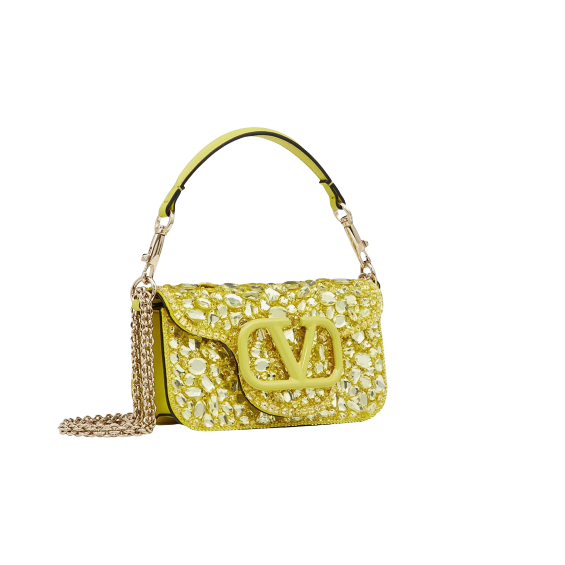 발렌티노 크리스탈 스몰 로코 숄더백 레몬(Valentino Small Loco Shoulder Bag With Crystals Lemon) - 2