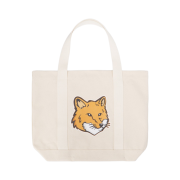 Maison Kitsune Fox Head Tote Bag Ecru