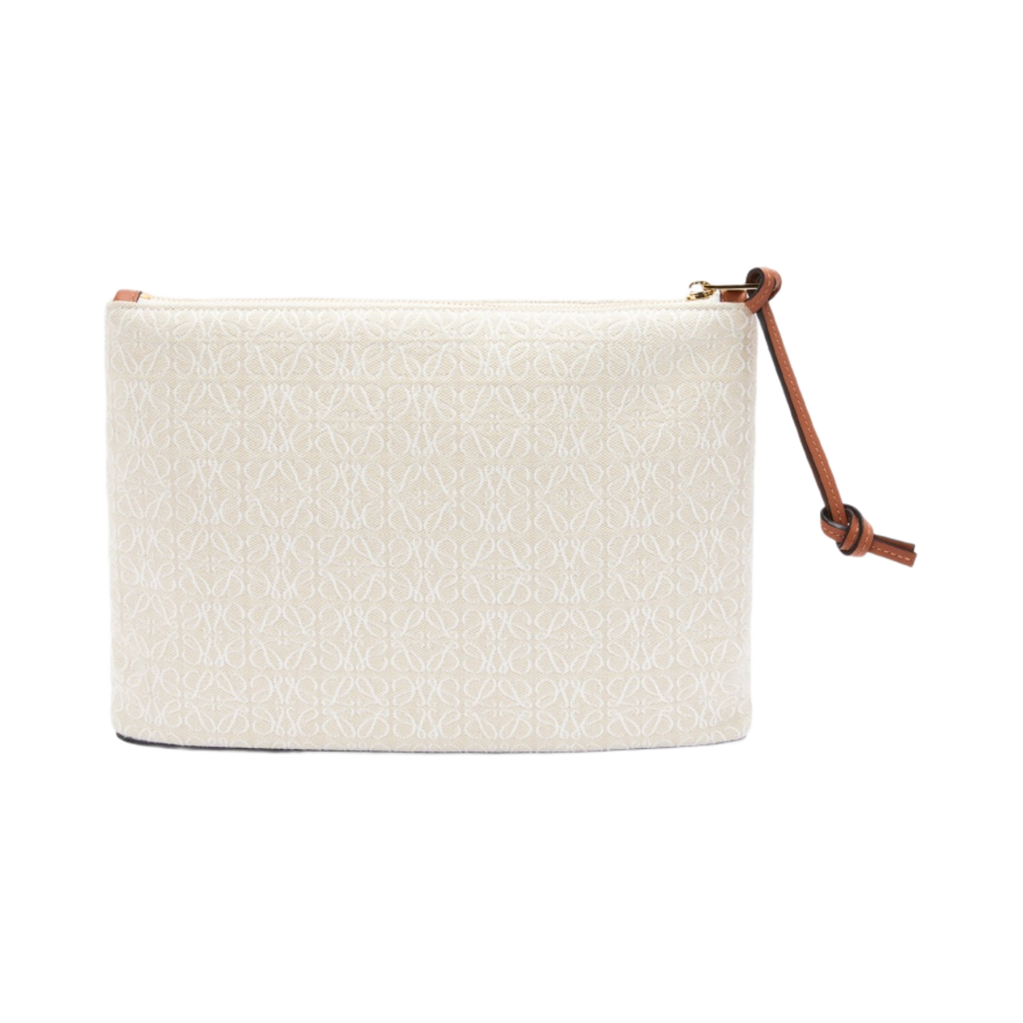로에베 오블롱 파우치 아나그램 자카드 앤 카프스킨 에크루 탄(Loewe Oblong Pouch in Anagram Jacquard and Calfskin Ecru Tan) - 3