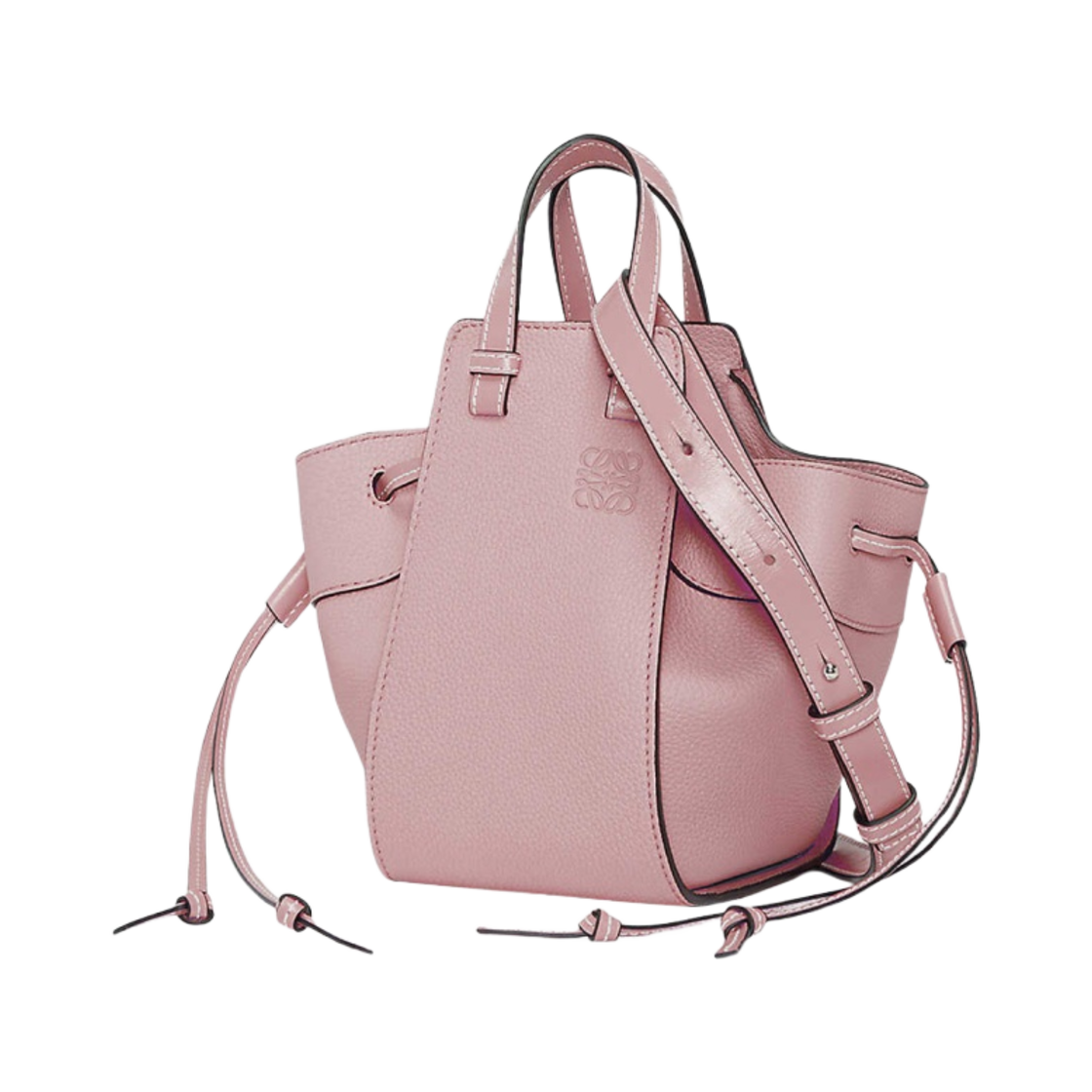 로에베 미니 해먹 드로우스트링백 레더 파스텔 핑크(Loewe Mini Hammock Drawstring Bag in Leather Pastel Pink) - 2
