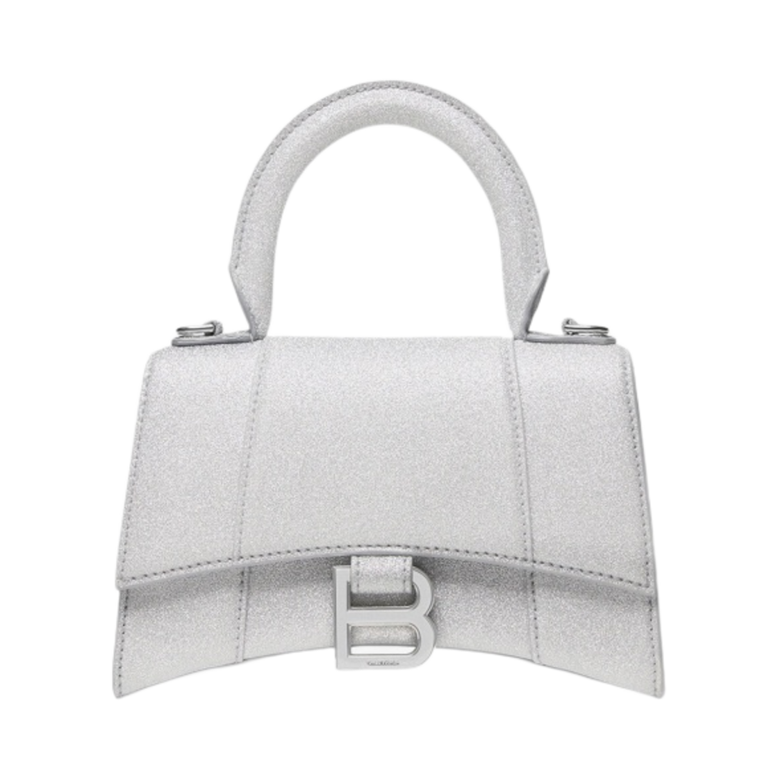 발렌시아가 스파클링 패브릭 아워글래스 XS 핸드백 실버(Balenciaga Hourglass XS Handbag in Sparkling Fabric Silver) - 1