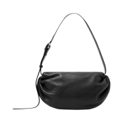 COS Gathered Leather Shoulder Bag Black