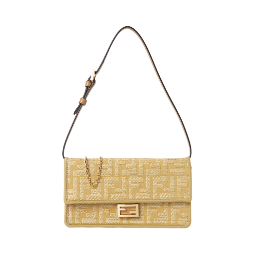 Fendi Chain Baguette Bag Beige