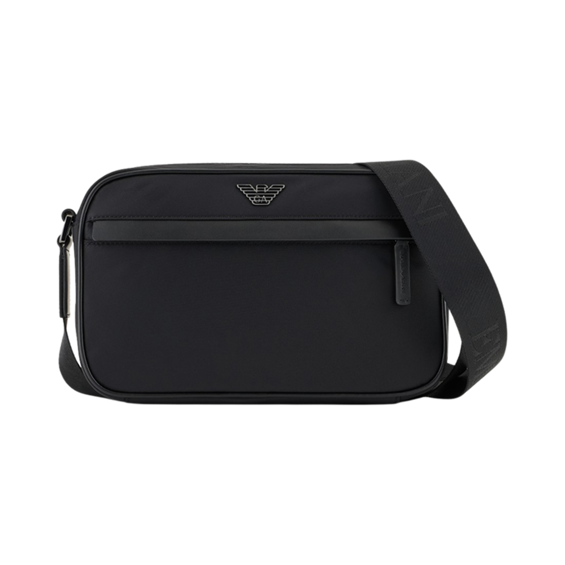 EM001803AF13454UC001 Emporio Armani ASV Recycled Nylon Shoulder Bag Black