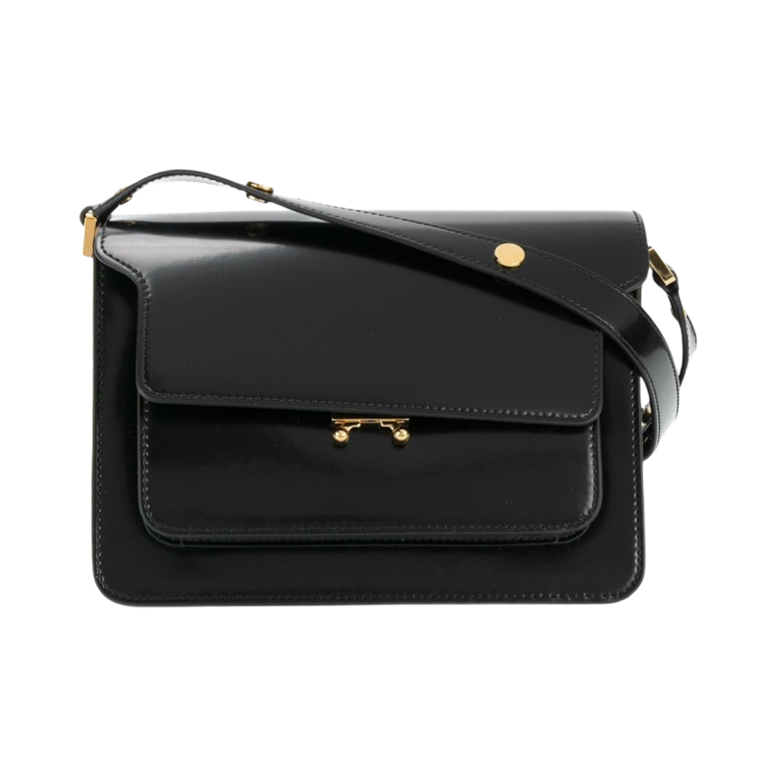SBMPN09U07-LV455-ZN99N Marni Shiny Leather Medium Trunk Bag Black