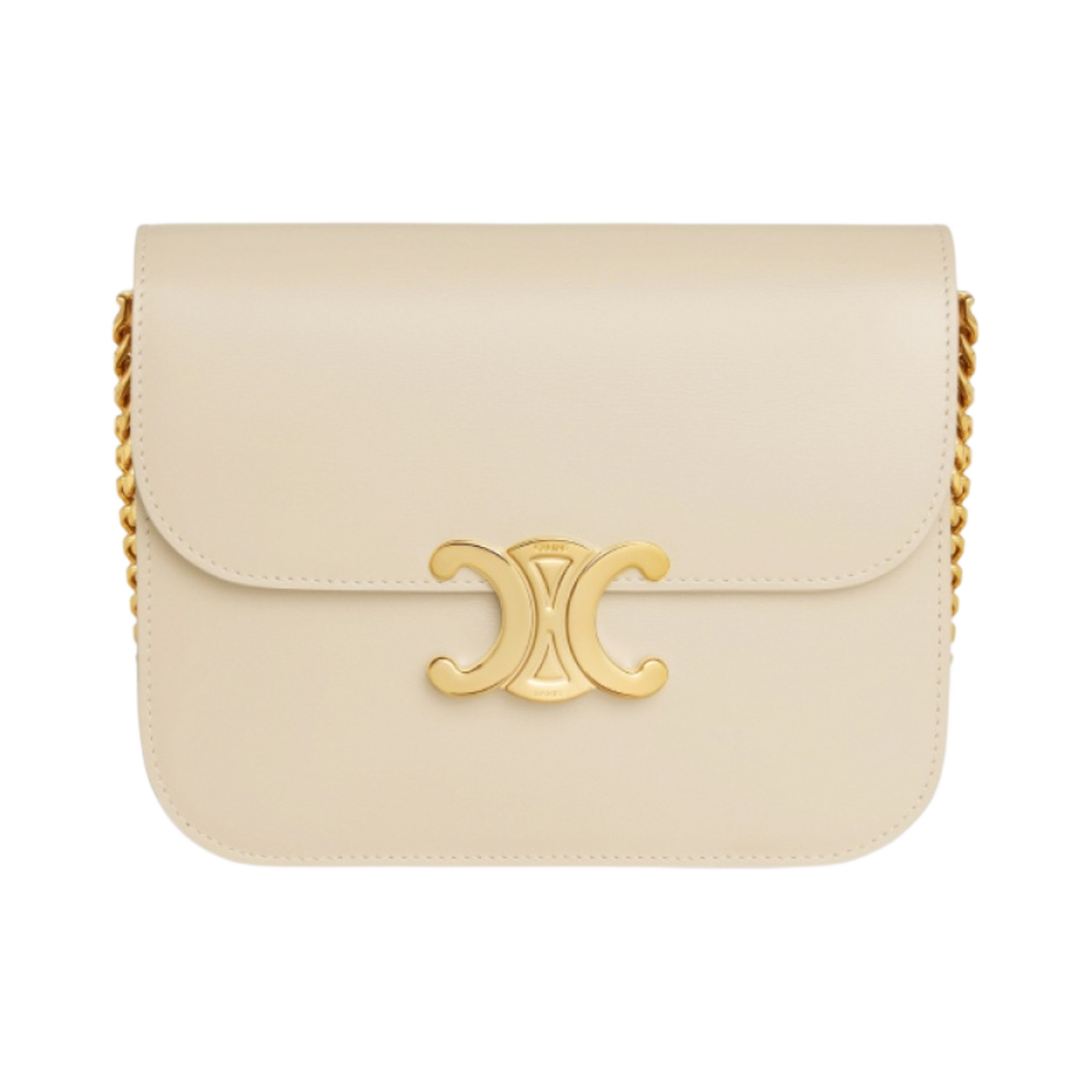113583BF4-02PP Celine College Triomphe Bag in Shiny Calfskin Pampa