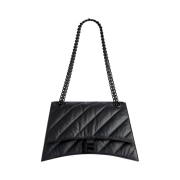 Balenciaga Crush Medium Chain Bag Quilted Black