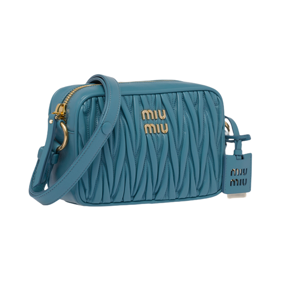 미우 미우 마테라쎄 나파 레더 레더 숄더백 마리나 블루(Miu Miu Matelasse Nappa Leather Shoulder Bag Marina Blue) - 2
