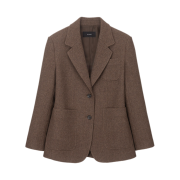 (W) On&On Out Pocket Point Tailored Wool Jacket Brown