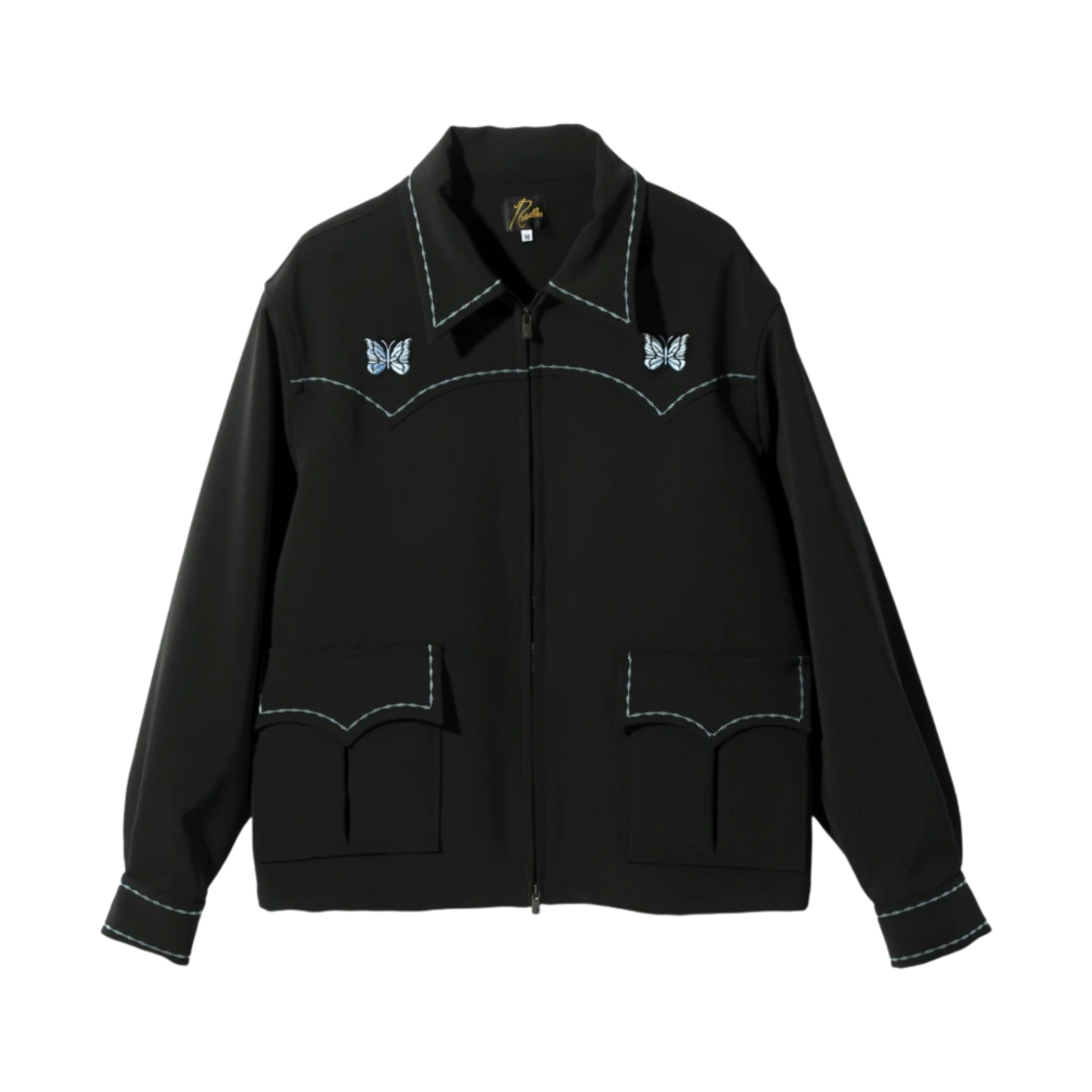 MR199C Needles PE/PU Double Cloth Western Sport Jacket Black