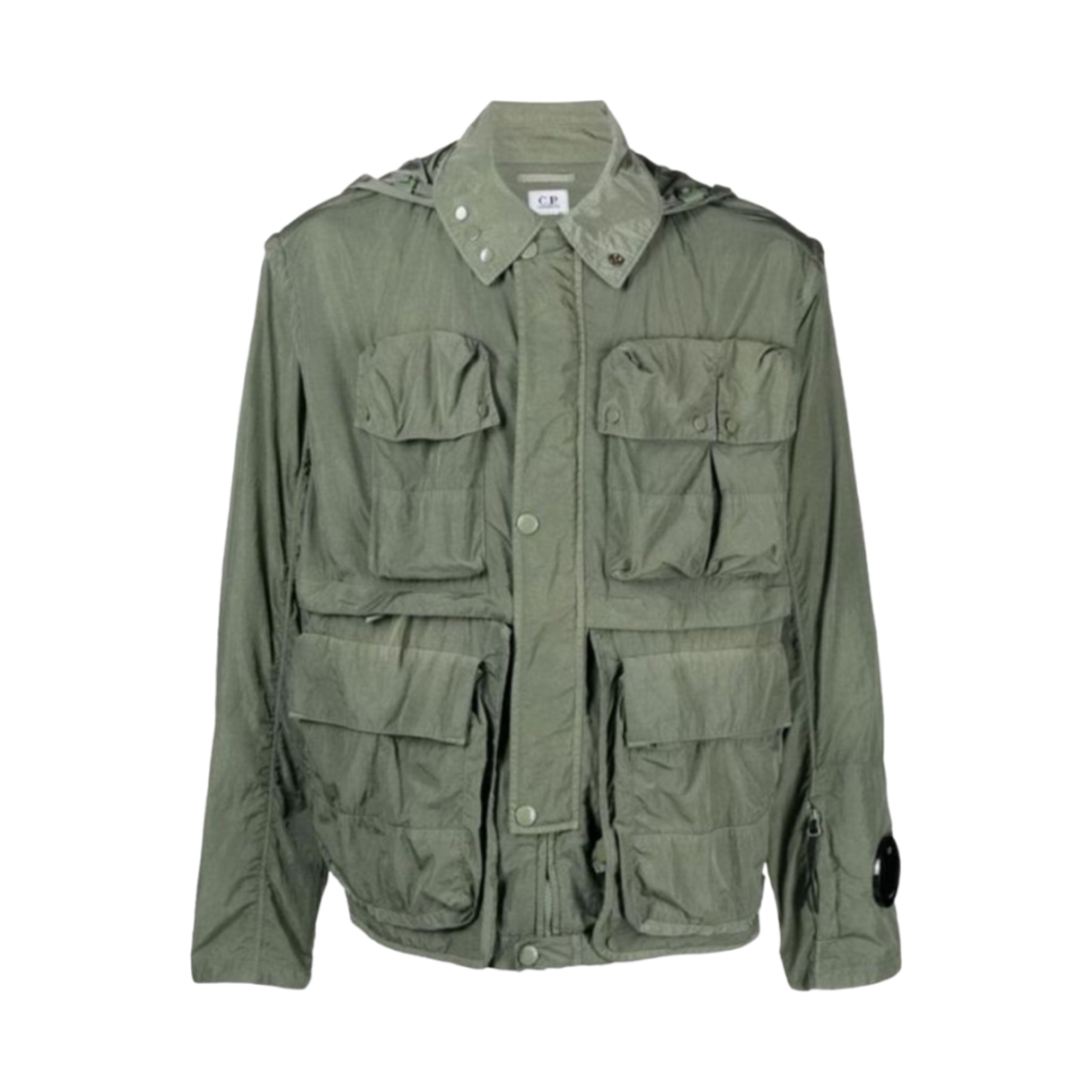 C.P. 컴퍼니 크롬-R 고글 유틸리티 자켓 아가베 그린 - 24SS(C.P. Company Chrome-R Goggle Utility Jacket Agave Green - 24SS) - 1