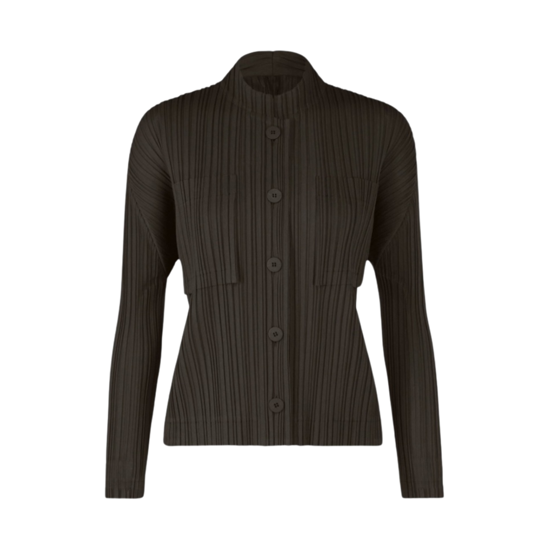 PP33-JC542-17 (W) Pleats Please Issey Miyake Ramie Pleats Jacket Charcoal