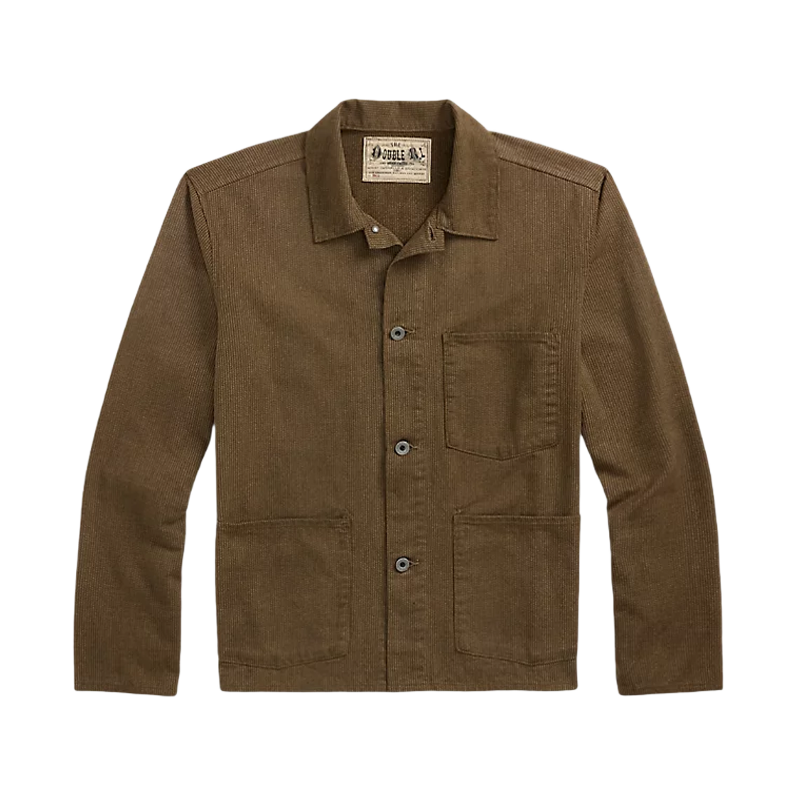 100044071 Double RL Striped Twill Utility Jacket Vintage Brown