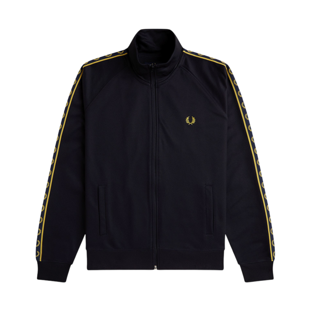 프레드페리 컨트라스트 테잎 트랙재킷 네이비/허니콤(Fred Perry Contrast Tape Track Jacket Navy/Honeycomb)