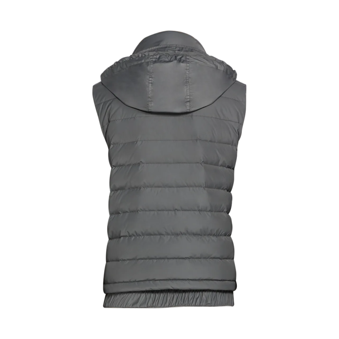 (W) 톰브라운 폴리 트윌 사선 퍼넬 넥 다운 베스트 미디움 그레이((W) Thom Browne Poly Twill 4-Bar Funnel Neck Down Vest Medium Grey) - 2
