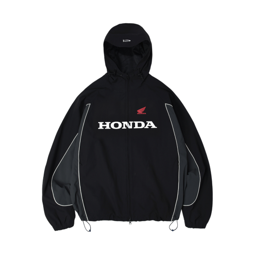 HFS1JK305ABK Honda Hoodie Cap Track Jacket_Black