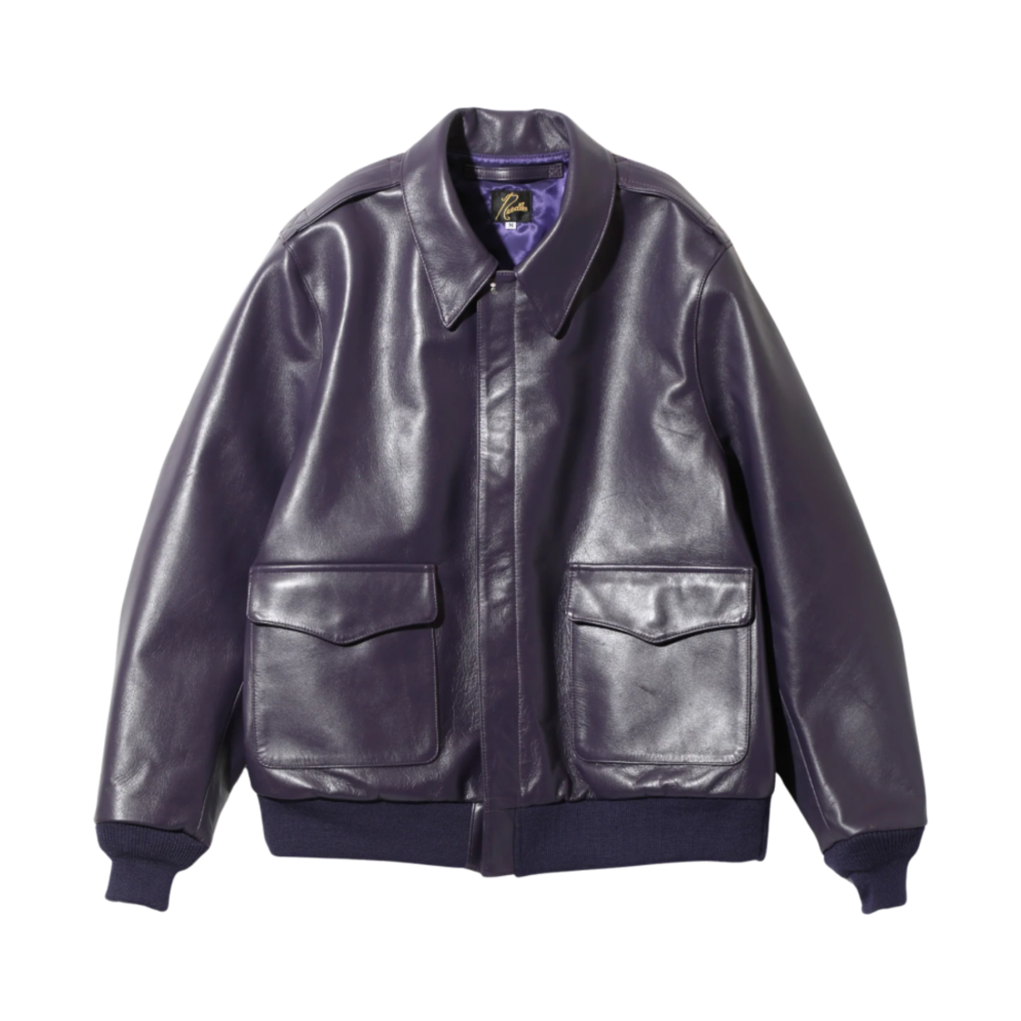 PU082 Needles A2 Jacket Cowhide Leather Purple